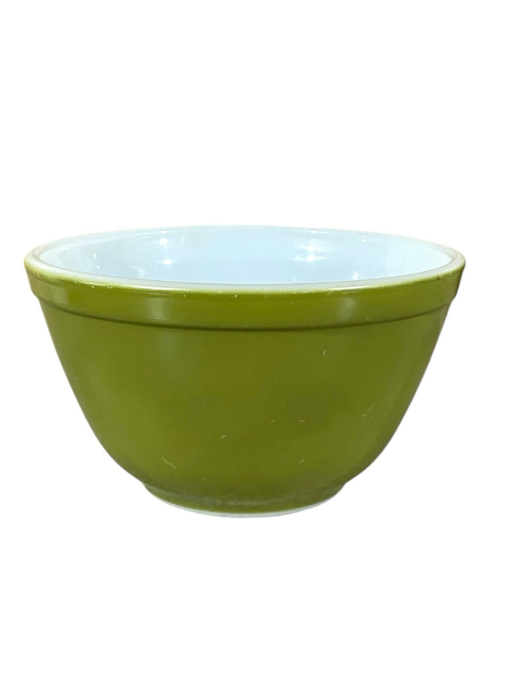 Vintage Pyrex 401 Verde Green Ovenware Mixing Bowl Avocado 1.5 Pint Made in USA